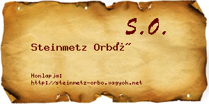 Steinmetz Orbó névjegykártya